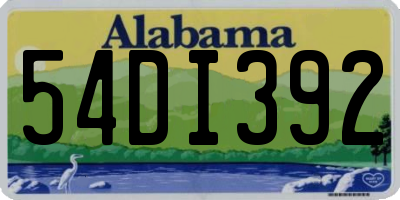 AL license plate 54DI392