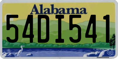 AL license plate 54DI541