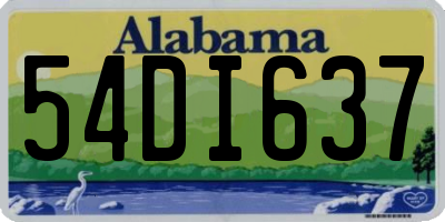 AL license plate 54DI637