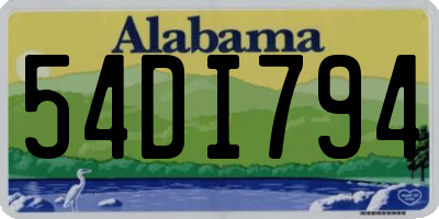 AL license plate 54DI794
