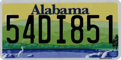 AL license plate 54DI851
