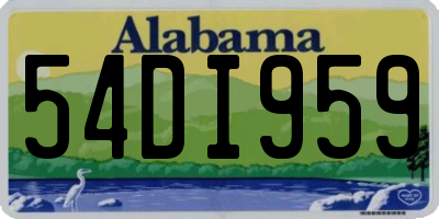 AL license plate 54DI959