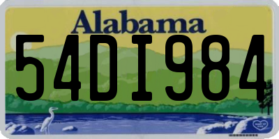 AL license plate 54DI984