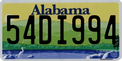 AL license plate 54DI994