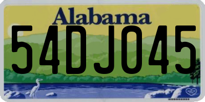AL license plate 54DJ045