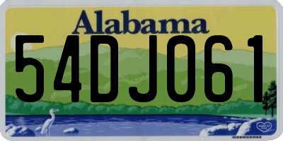 AL license plate 54DJ061