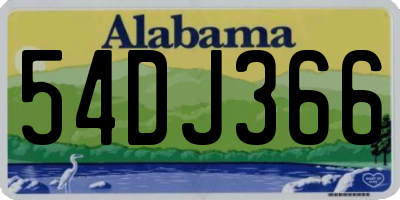 AL license plate 54DJ366