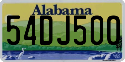 AL license plate 54DJ500