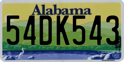 AL license plate 54DK543