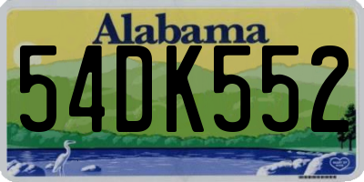 AL license plate 54DK552