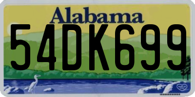 AL license plate 54DK699