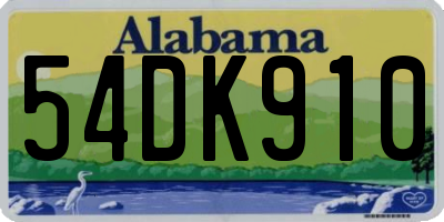 AL license plate 54DK910