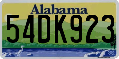 AL license plate 54DK923