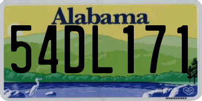 AL license plate 54DL171