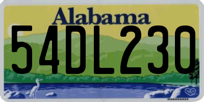 AL license plate 54DL230