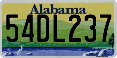 AL license plate 54DL237