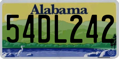 AL license plate 54DL242