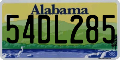 AL license plate 54DL285