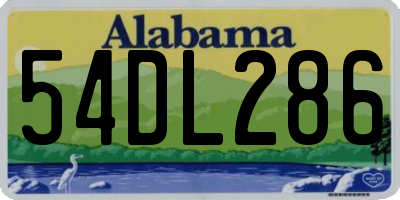 AL license plate 54DL286