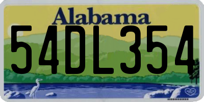 AL license plate 54DL354