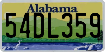AL license plate 54DL359