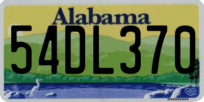 AL license plate 54DL370