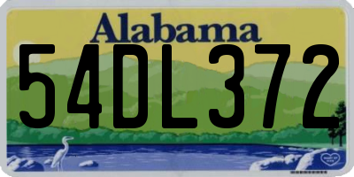 AL license plate 54DL372