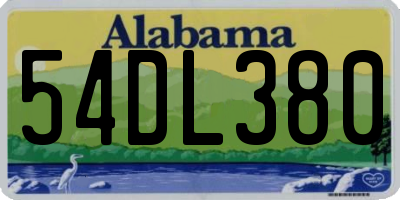 AL license plate 54DL380