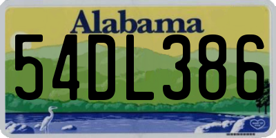 AL license plate 54DL386