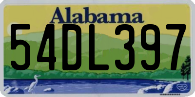 AL license plate 54DL397