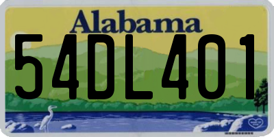 AL license plate 54DL401