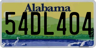 AL license plate 54DL404