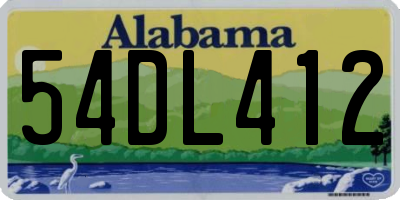 AL license plate 54DL412