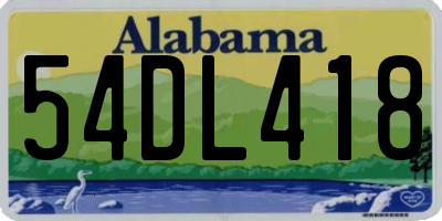 AL license plate 54DL418