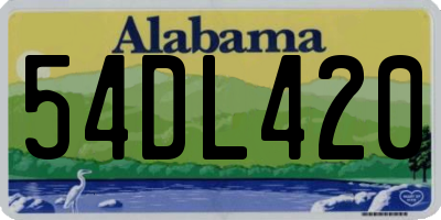 AL license plate 54DL420