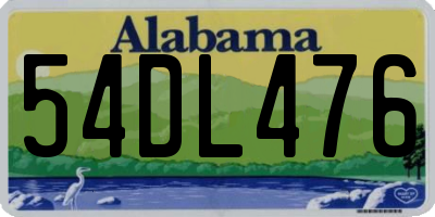 AL license plate 54DL476