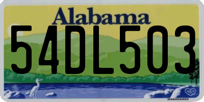 AL license plate 54DL503