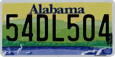 AL license plate 54DL504