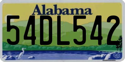 AL license plate 54DL542