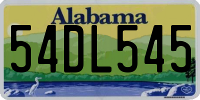 AL license plate 54DL545