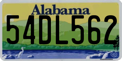 AL license plate 54DL562