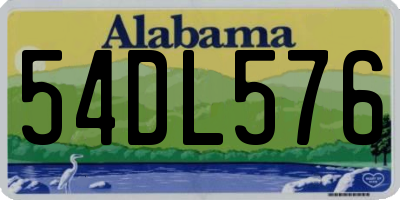 AL license plate 54DL576
