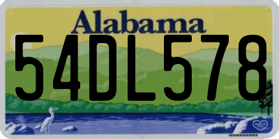 AL license plate 54DL578