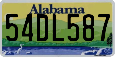 AL license plate 54DL587