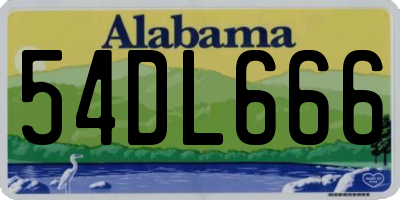 AL license plate 54DL666