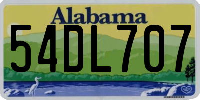 AL license plate 54DL707