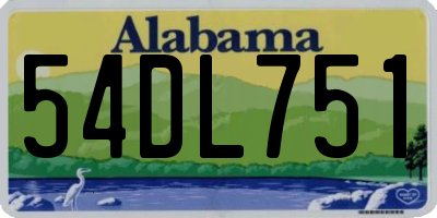 AL license plate 54DL751