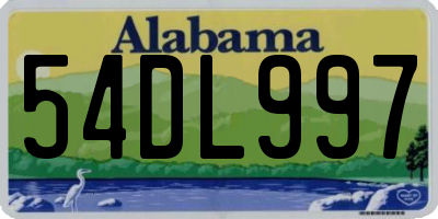 AL license plate 54DL997