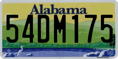 AL license plate 54DM175