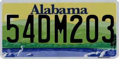 AL license plate 54DM203
